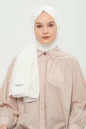 شال سفید زنانه پنبه پلی استر Madame Polo - کد 923405652