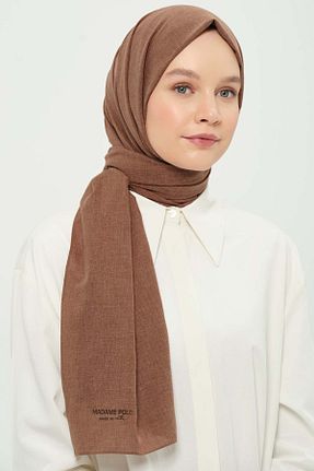 شال قهوه ای زنانه پنبه پلی استر Madame Polo - کد 923450368