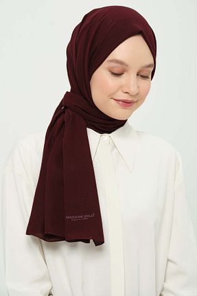 شال زرشکی زنانه پنبه پلی استر Madame Polo - کد 923404053