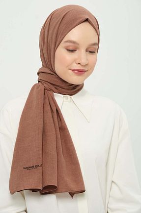 شال قهوه ای زنانه پنبه پلی استر Madame Polo - کد 923429814