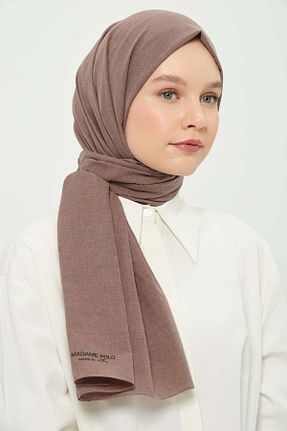 شال قهوه ای زنانه پنبه پلی استر Madame Polo - کد 923449798