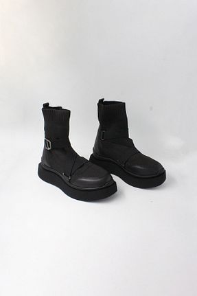 بوت / نیم بوت مشکی زنانه پاشنه تخت ENDİCAN - کد 923459371