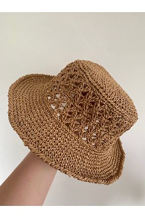 کلاه قهوه ای زنانه حصیر Rabika - کد 923466658