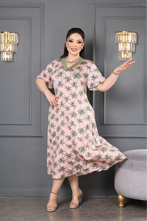 لباس سایز بزرگ صورتی زنانه بامبو şuranur - کد 924187012