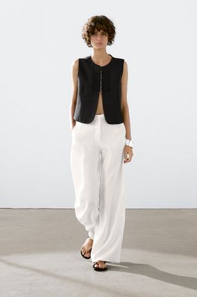 شلوار زنانه کتان Massimo Dutti - کد 923490431