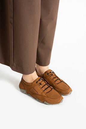 کفش اسنیکر خاکی زنانه چرم اصل Getcho - کد 923492609