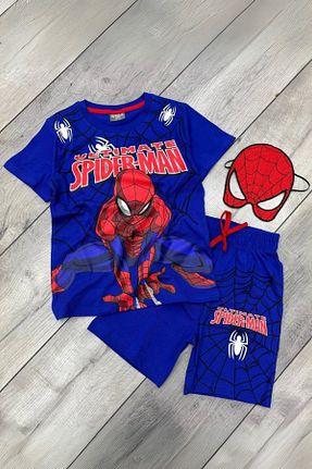 ست بالاتنه و پائین تنه آبی بچه گانه بافتنی Spiderman - کد 923491823