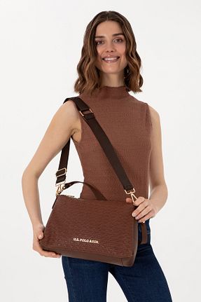 کیف دوشی قهوه ای زنانه چرم مصنوعی U.S. Polo Assn. - کد 879864890