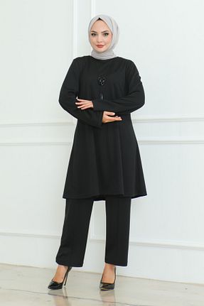 ست بالاتنه و پائین تنه حجاب مشکی رگولار Fashi10 - کد 928770887