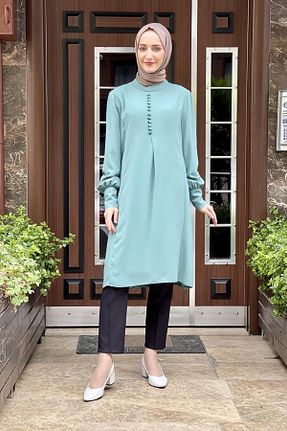 تونیک حجاب سبز زنانه ویسکون Fashi10 - کد 929017679
