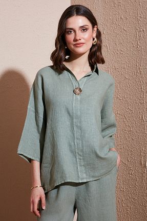 پیراهن خاکی زنانه رگولار Via Dante - کد 923563646