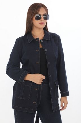 کت سرمه ای زنانه گشاد EXİTLİNE - کد 890790781
