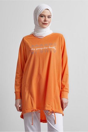 تونیک حجاب نارنجی زنانه مخلوط پلی استر Alvina - کد 923591067