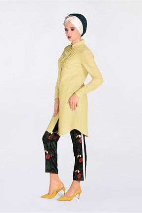تونیک حجاب زرد زنانه %100 پنبه Alvina - کد 874941619