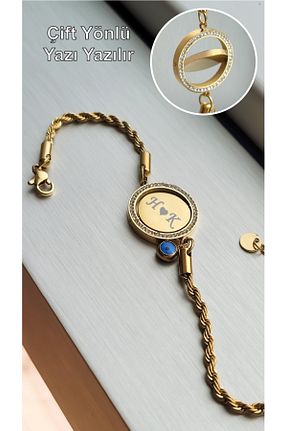 دستبند استیل (فولاد) زرد زنانه استیل (فولاد) Satürn Silver Kuyumculuk - کد 808360446