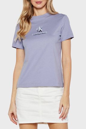 تیشرت بنفش زنانه رگولار Calvin Klein - کد 924294952