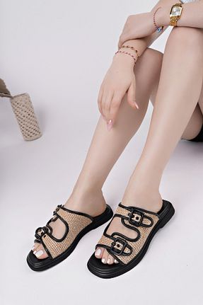 دمپائی مشکی زنانه چرم مصنوعی Muggo - کد 917546411