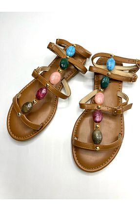 صندل قهوه ای زنانه پاشنه کوتاه (1 - 4 سانتی متر) Glocal - کد 921332719