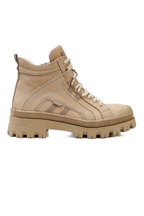 بوت / نیم بوت بژ زنانه چرم خالص Greyder - کد 786710300