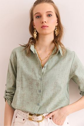 پیراهن سبز زنانه رگولار Olalook - کد 923048506