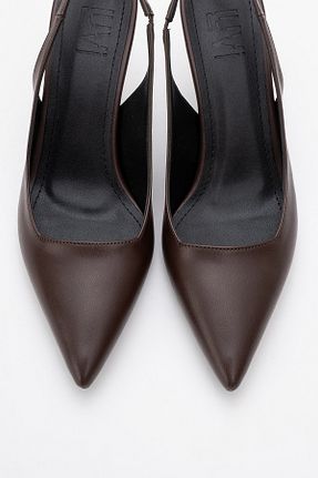 کفش استایلیتو قهوه ای پاشنه نازک luvishoes - کد 811870770