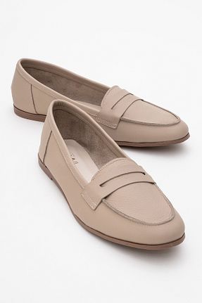 کفش لوفر قهوه ای زنانه چرم خالص luvishoes - کد 366030950