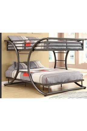 تختخواب دو طبقه مشکی فلزی PalmirAtic - کد 921653825