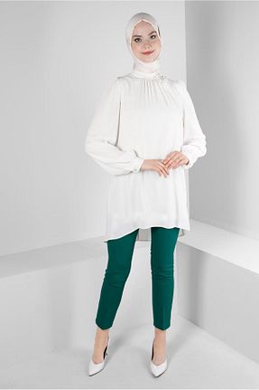 تونیک حجاب سفید زنانه پلی استر Alvina - کد 802793186
