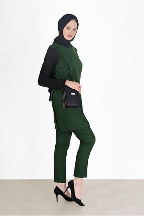 ست بالاتنه و پائین تنه حجاب خاکی زنانه رگولار Alvina - کد 803863976