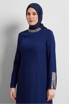 روسری سرمه ای پلی استر Alvina - کد 921656098