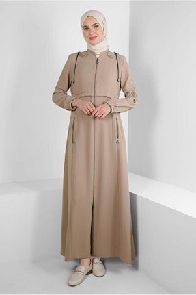 مانتو بلند حجاب بژ زنانه Alvina - کد 805630480