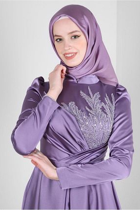 روسری بنفش پلی استر Alvina - کد 801206019