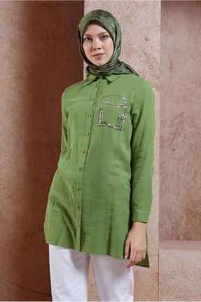 روسری خاکی پلی استر Alvina - کد 854830033