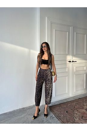 شلوار قهوه ای زنانه لیکرا NOA LİNE - کد 921657120