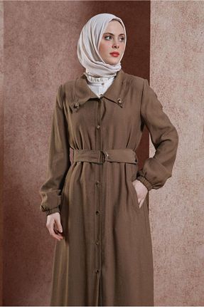 ترنچکت حجاب قهوه ای زنانه بدون آستر Alvina - کد 817794515