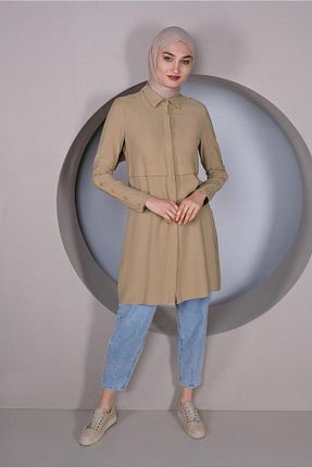 تونیک حجاب بژ زنانه پلی استر Alvina - کد 874940680