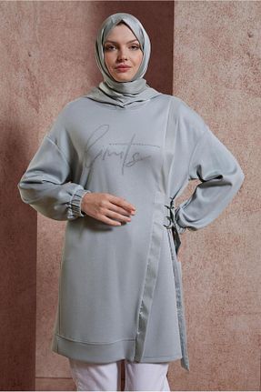 تونیک حجاب طوسی زنانه مخلوط پلی استر Alvina - کد 833409383