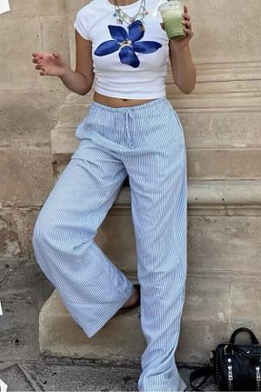 شلوار آبی زنانه پنبه ای Ef Butik - کد 921667335