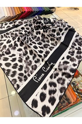 روسری مشکی کرپ ساتن ابریشم Pierre Cardin - کد 921678220