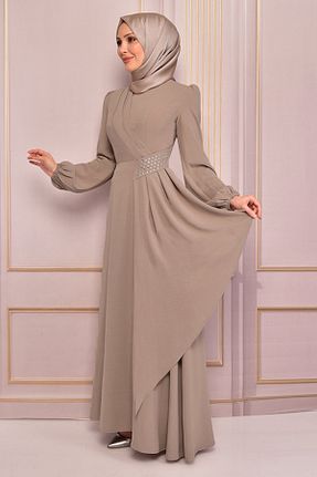لباس حجاب بژ زنانه رگولار ModaMerve - کد 838712751