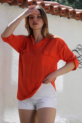 بلوز نارنجی زنانه رگولار Chiccy - کد 921686250