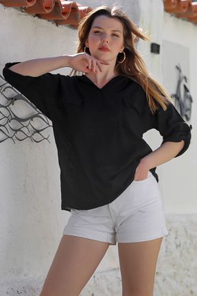 بلوز مشکی زنانه رگولار Chiccy - کد 921686247