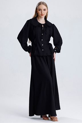 ست بالاتنه و پائین تنه مشکی زنانه بافتنی MD trend - کد 921701552