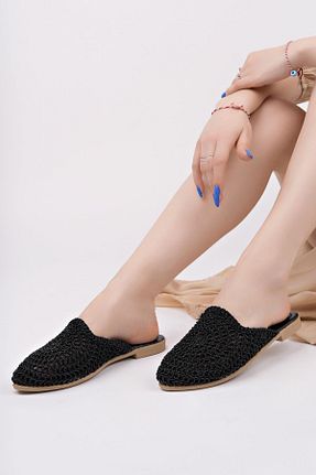 دمپائی مشکی زنانه پارچه ای Moda Frato - کد 921696487