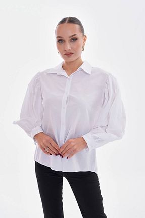 پیراهن سفید زنانه اورسایز ZERE - کد 921708278