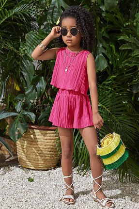 ست بالاتنه و پائین تنه صورتی بچه گانه بافتنی My Kids Wear - کد 922428369