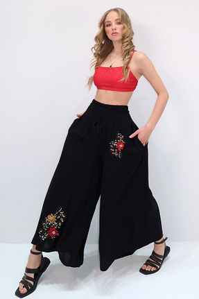 شلوار مشکی زنانه ویسکون NUR TEKSTİL - کد 921722066