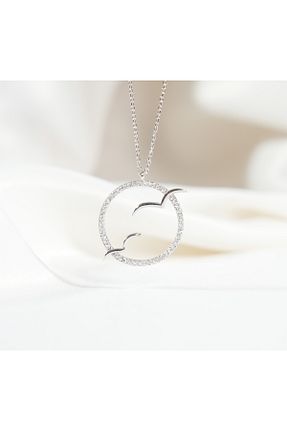 گردنبند نقره طوسی زنانه 925 عیار momqi - کد 921757044