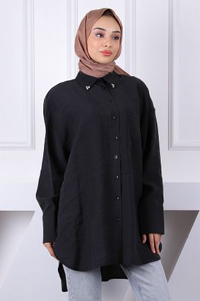 پیراهن حجاب مشکی زنانه رگولار İmajButik - کد 921758694