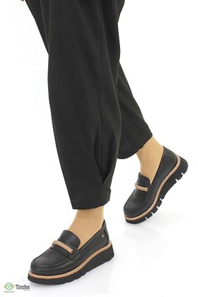 کفش کژوال مشکی زنانه چرم خالص Mammamia - کد 921757447